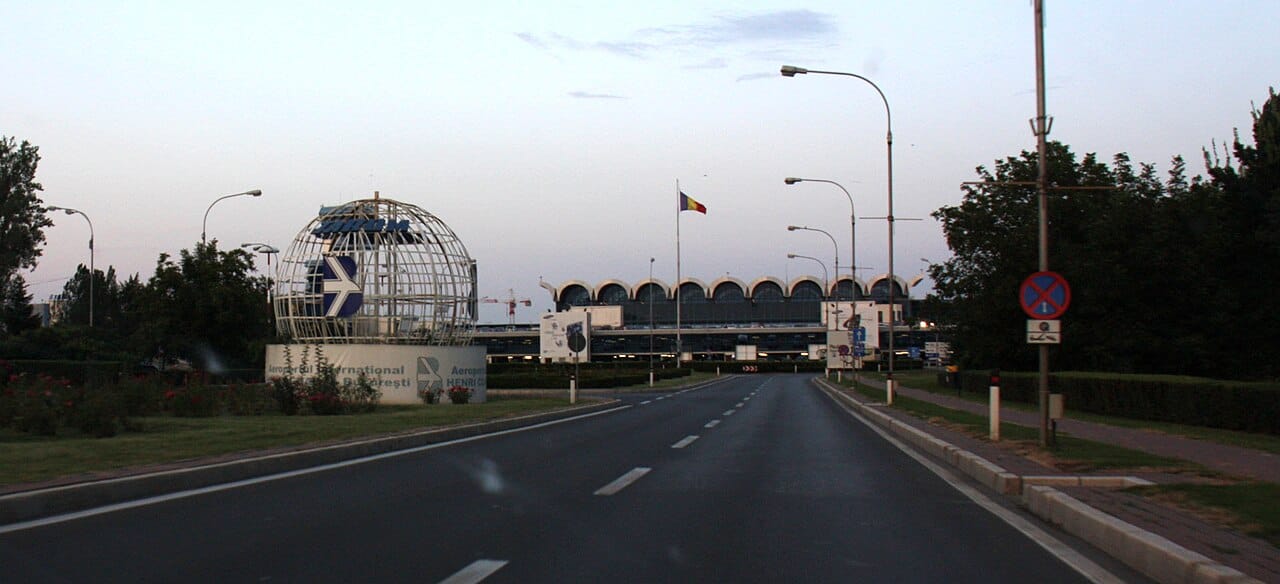 Entrance to Henri Coandă Otopeni International Airport